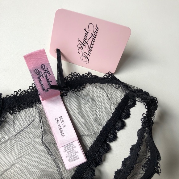 Agent Provocateur black floral lace Rosa brief underwear ouvert cut out - Picture 8 of 13